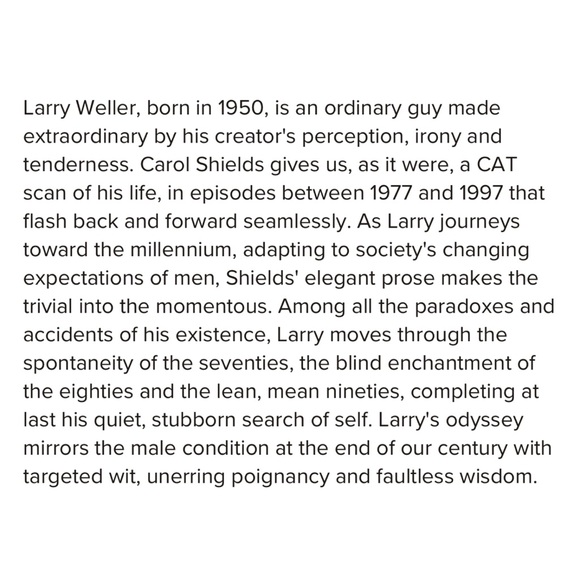 🍭 3/$10 🇨🇦 Carol Shields: Larry’s Party (Hardbound) - Picture 5 of 5